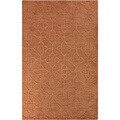 Hand-crafted Urich Solid Orange Geometric Wool Rug (8' x 11')
