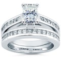 14k Gold Moissanite and 1ct TDW Diamond Bridal Ring Set (H-I, I1-I2)