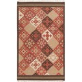 Hand-woven Cajamarca Red Wool Rug (8' x 11')