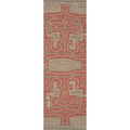 Hand-hooked Paita Red Indoor/Outdoor Geometric Rug (2'6 x 8')