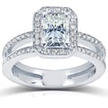 14k Gold Moissanite and 1/3ct TDW Diamond Engagement Ring (G-H, I1-I2)