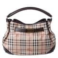 Burberry 'Willenmore' Medium Haymarket Leather Trim Hobo Bag