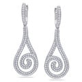 Miadora Rose or White Goldplated Silver Cubic Zirconia Earrings