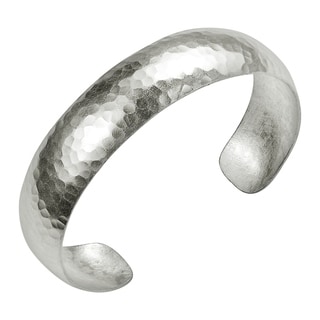 Karen Hill Tribe Hammered Texture Silver Handmade Cuff (Thailand)