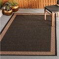 Recife Wicker Stitch Black/ Cocoa Rug (3'9 x 5'5)