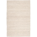 Hand-woven Casual Solid White Wool Rug (9' x 13')