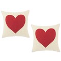 Linen Natural 17-inch Linen Heart Throw Pillows (Set of 2)