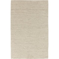 Hand-woven Minnetonka Casual Solid Ivory Wool Rug (5' x 8')