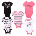 Calvin Klein Newborn Girls Printed Bodysuit Set in Pink/Black/White
