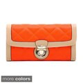 Anais Gvani Classic Quilted Two-Tone Buckle Accent Tri-fold Wallet