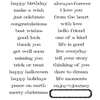 Tim Holtz Large Cling Rubber Stamp Set-Simple Sayings