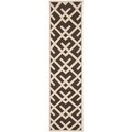 Hand-woven Moroccan Dhurrie Brown Wool Rug (2'6 x 8')