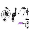 BasAcc Retractable Micro USB Cable/ Purple Adapter/ Audio Cable