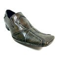 Delli Aldo Men's Distressed Slip-on Cross-stitched Loafers