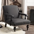 Baxton Studio Galway Gray Linen Arm Chair