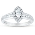 14k White Gold 1/2ct TDW Diamond Halo Engagement Ring (G-H, I1-I2)