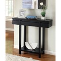 Black Finish Console Sofa Entry Table with Drawer