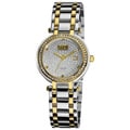 Burgi Women's Stainless Steel Pave Pattern Diamond Bracelet Watch