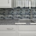 SomerTile 11.75-Inch View Marina Piano Glass Mosaic Tile (Pack of 17)