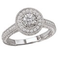 14k White Gold 3/5ct TDW Diamond Halo Engagement Ring (G-H, SI1-SI2)