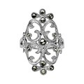Swirl Marcasite Victorian Style Silver Ring (Thailand)