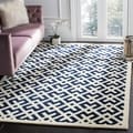 Handmade Moroccan Dark Blue Wool Rug (6' x 9')