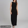 R & M Richards Women's Sequin Detail Long Side Slit Dress