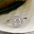 14k Gold 1 3/4ct TDW Certified Diamond Double Halo Engagement Ring (H-I, SI1-SI2)