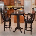 Eclipse Espresso Wood/ Leather Bar 3-Piece Set