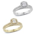 14k Gold 1ct TDW Radiant Diamond Halo Bridal Ring Set (H-I, SI1-SI2)