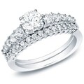 Auriya 14k Gold 1ct TDW Certified Diamond Bridal Ring Set (H-I, SI1-SI2)