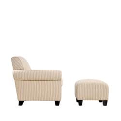 Portfolio Mira Sand Stripe Transitional Arm Chair and Ottoman