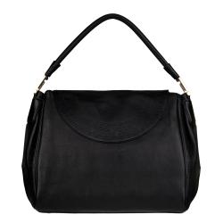 Versace Black Leather Flap-over Handbag