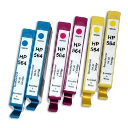Pack of Six Remanufactured HP 564 Cyan/Yellow/Magenta Ink Cartridges