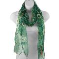 Hand-spun Clouds Green Silk Scarf (India)
