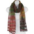 Hand-spun Green Waves Silk Scarf (India)
