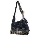 WE-GO by Mania Soft Leather Studded Bucket Bag