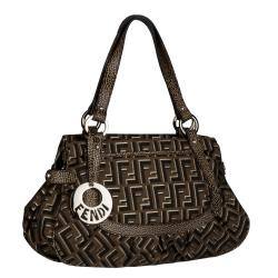 Fendi Ombra Chef Canvas Shoulder Bag