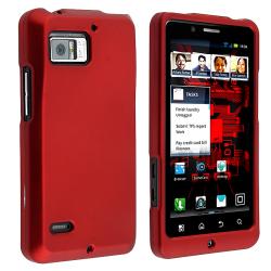 Red Snap-on Rubber Coated Case for Motorola Droid Bionic XT875