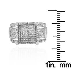 Sterling Silver 9/10ct TDW White Diamond Ring (Size 7.25)