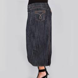 Tabeez Women's Indigo Wash Straight Denim Skirt
