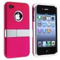 Hot Pink Case with Chrome Stand for Apple iPhone 4