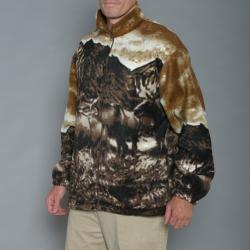 Resort Stop Moose Printed Polar Fleece Jacket