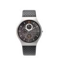 Skagen Men's Grey Multifunction Leather Watch