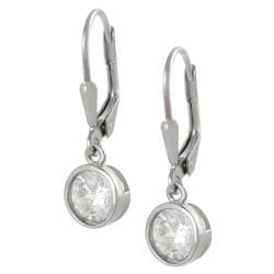 Tressa Sterling Silver 6-mm Round-cut Cubic Zirconia Dangle Earrings