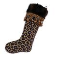 Simba Taupe-taline Fur Lined Trimmed Holiday Stocking
