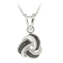 DB Designs Sterling Silver Black Diamond Accent Knot Necklace