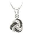 DB Designs Sterling Silver Black Diamond Accent Knot Necklace