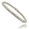Finesque Silver Overlay 1 ct TW Diamond Tennis Bracelet