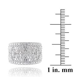 DB Designs Sterling Silver Diamond Accent Lace Filigree Design Ring